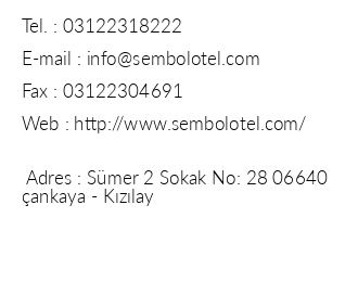 Hotel Sembol iletiim bilgileri